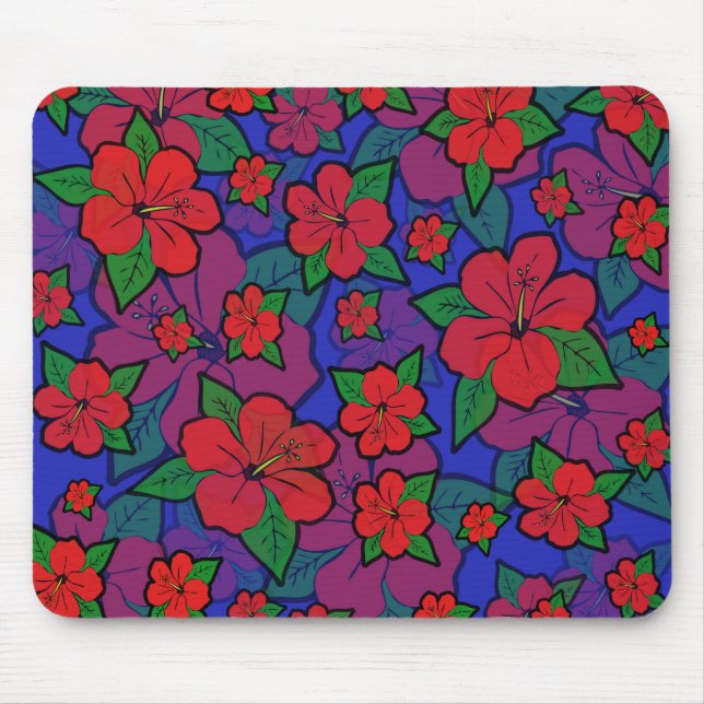 Hibisken Blume Blau Mousepad (Vorne)
