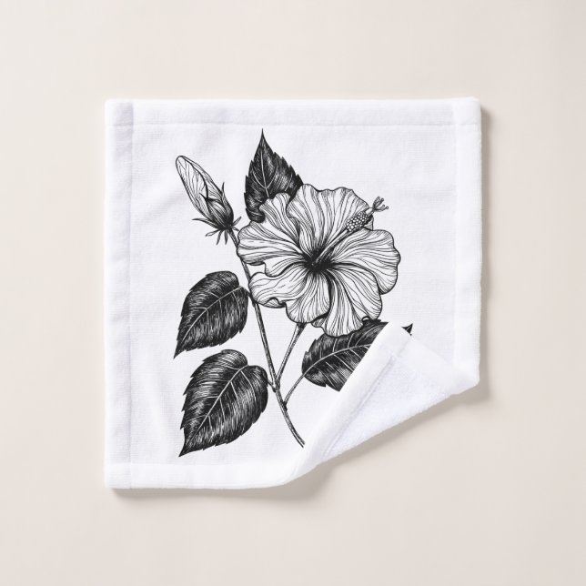 HIBISKEN BLUME II BADHANDTUCH SET (Waschlappen)
