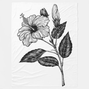 HIBISKEN BLUME III FLEECEDECKE