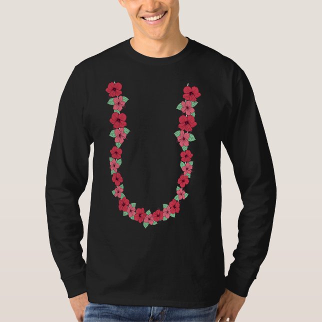 Hibisken Blume Kette Tropische Sommerferien Haw T-Shirt (Vorderseite)