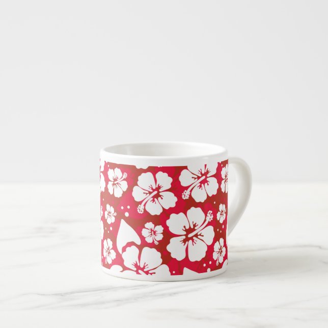 Hibisken-Blume-Muster Espressotasse (Vorderseite Rechts)