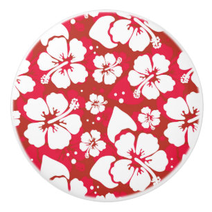 Hibisken-Blume-Muster Keramikknauf