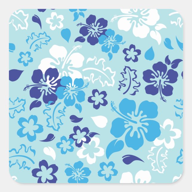 Hibisken Blume Muster Sticker (Vorderseite)
