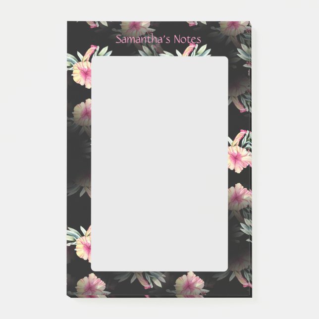 Hibisken Blume Personalisiert Post-it Klebezettel (Vorderseite)