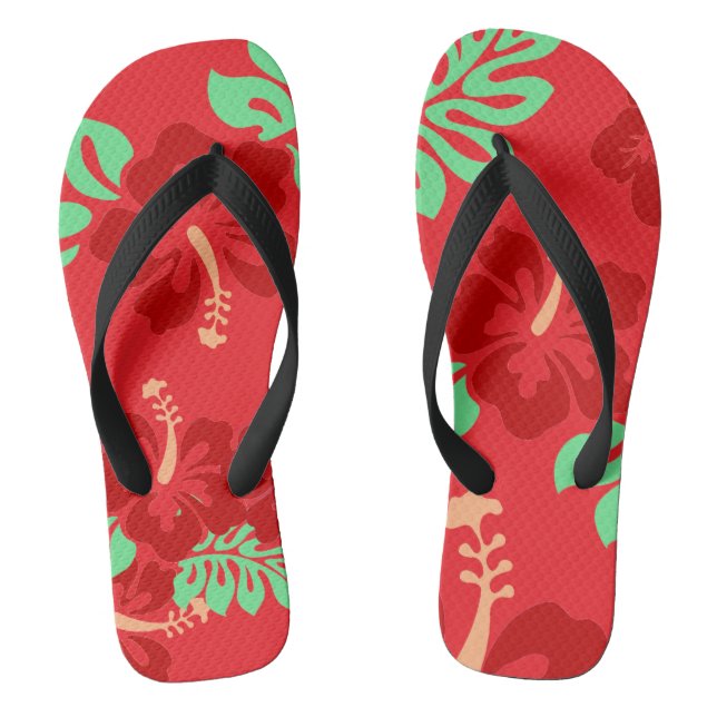 Hibisken Blume Ted Tropical Pattern Flip Flops (Fußbett)