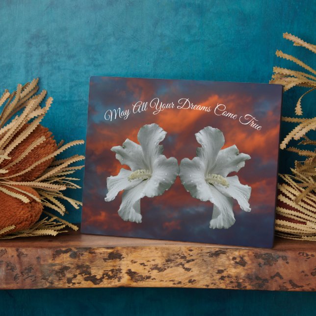 Hibisken Blume Träume wahr Inspiration Fotoplatte (Seite)