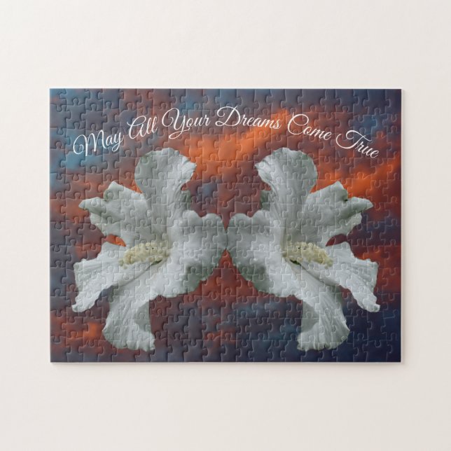 Hibisken Blume Träume wahr Inspiration   Puzzle (Horizontal)