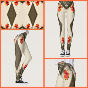 Hibisken Blume Tropische Flora Leggings
