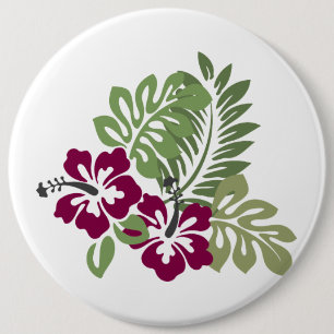 Hibisken Burgundy Foliage Decoration Floral Golf B Button