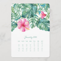 Hibisken der Januar-Desktop-Kalenderkarte