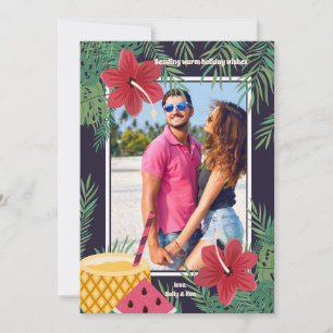 Hibisken Foto Grußkarte Feiertagskarte