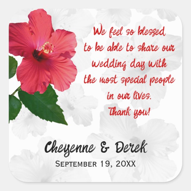 Hibisken für persönliche Nachrichten befürworten L Quadratischer Aufkleber (Vorderseite)