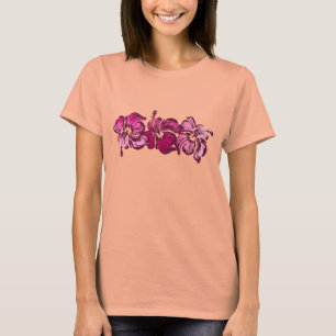 Hibisken für Wasserfarben Ladys T-Shirt i