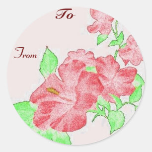 Hibisken-Geschenkticker Runder Aufkleber