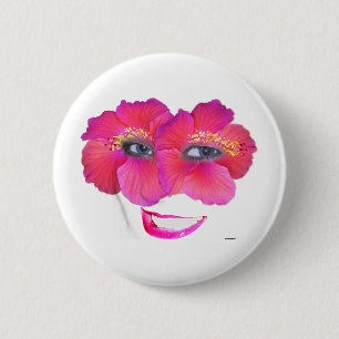 Hibisken mit Lächeln - Rosa Button