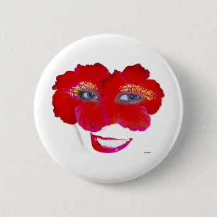 Hibisken mit Lächeln - Rot Button