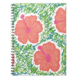 Hibisken Pop Art Pattern Notizblock