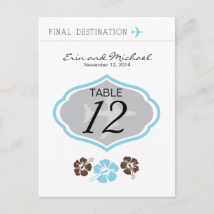 Hibisken-Tischkarte Postkarte