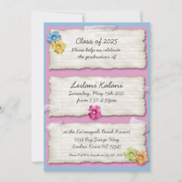 Hibiskus-Abschluss für künstlerisches Ripppapier l Einladung