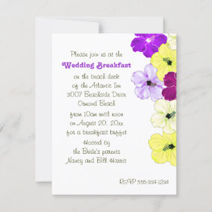 Hibiskus Art Border Wedding Frühstück Einladung