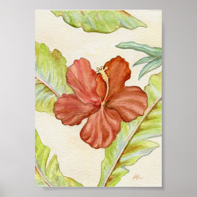 Hibiskus Art Print 12x18 Poster (Vorne)