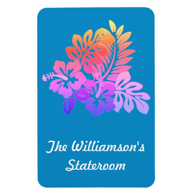 Hibiskus auf der Wasserstraßenmarkierung Magnet (Vertikal)