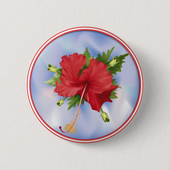 Hibiskus auf Eis Button (Vorderseite)