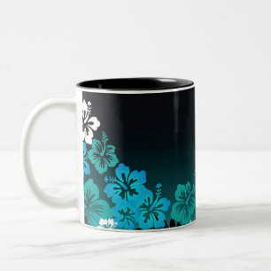 Hibiskus auf Türkis mit Hummingbird Compact Mi Zweifarbige Tasse