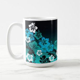 Hibiskus auf Türkis mit Hummingbird Kaffeetasse