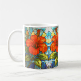 Hibiskus aus Hartglas Kaffeetasse