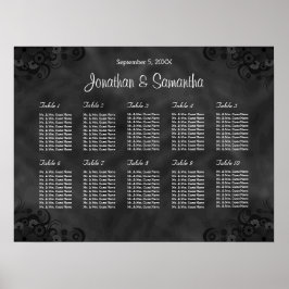 Hibiskus Black 10 Tables Hochzeitssender Poster