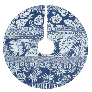 Hibiskus, Blätter: hawaiianische Tapete. Polyester Weihnachtsbaumdecke