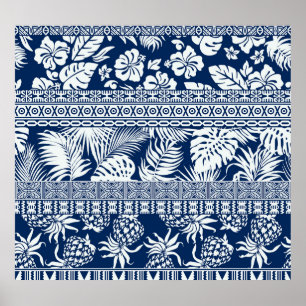 Hibiskus, Blätter: hawaiianische Tapete. Poster