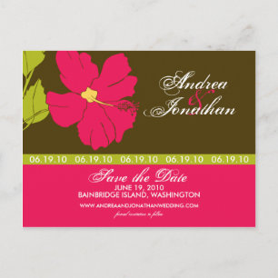 Hibiskus Blossom Save the Date Ankündigungspostkarte