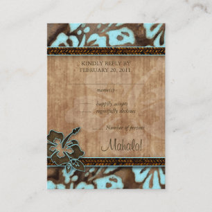 Hibiskus Blue Brown mit Hochzeitskarten für Beach Begleitkarte