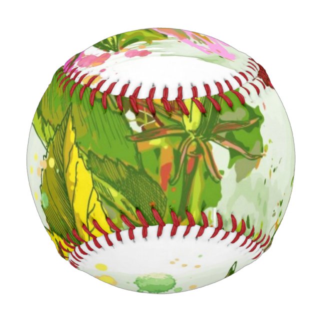 Hibiskus Blume - Aquarellfarbe Baseball (Vorderseite)
