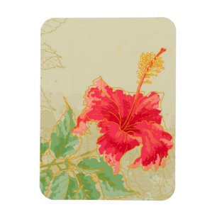 Hibiskus-Blume auf getontem Hintergrund Magnet