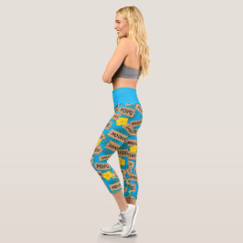 Hibiskus Blume Blue Hawaiian Beach Capri Leggings