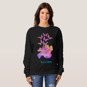 Hibiskus Blume Farbenfrohe Schmetterlinge Personal Sweatshirt