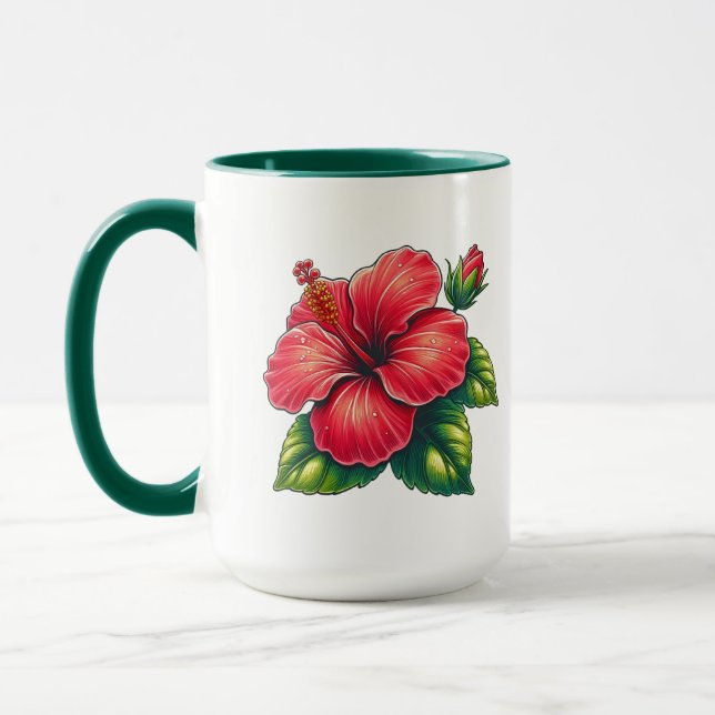 Hibiskus Blume Große Kombi Tasse (Links)