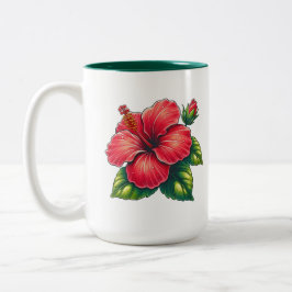Hibiskus Blume Große zwei Töne Zweifarbige Tasse