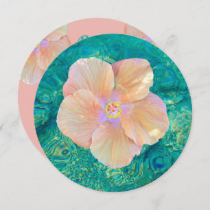 Hibiskus Blume türkis rosa Wasser Hawaii Einladung