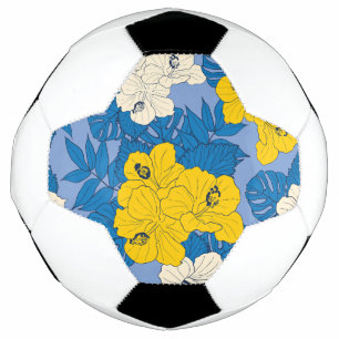 Hibiskus Blume und Blätter Fußball