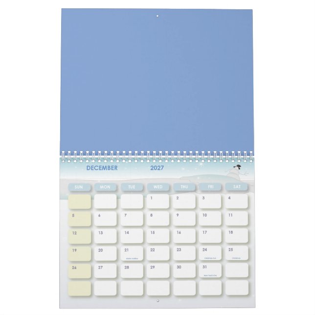 Hibiskus Blume und Blätter Kalender (Dez 2027)