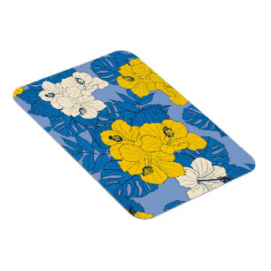 Hibiskus Blume und Blätter Magnet