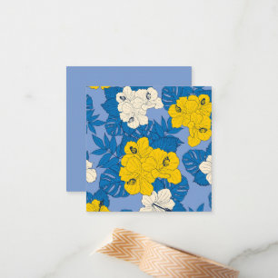 Hibiskus Blume und Blätter Mitteilungskarte