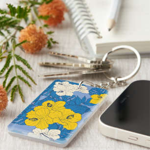 Hibiskus Blume und Blätter Schlüsselanhänger