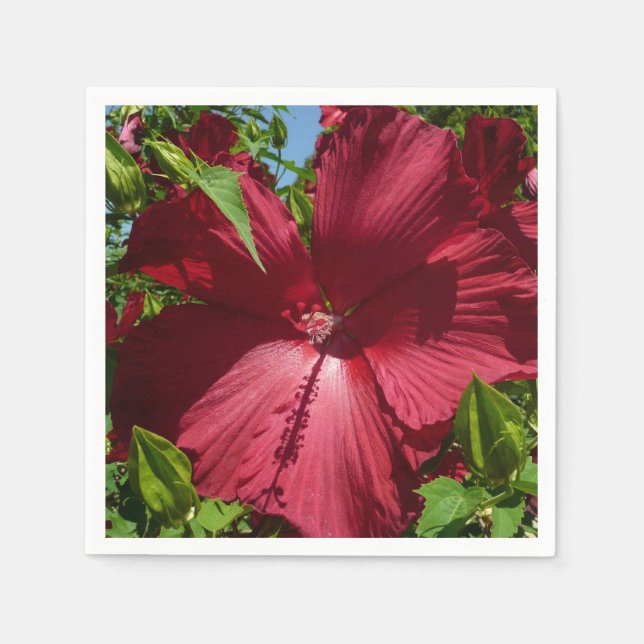 Hibiskus Blume und Blue Sky Serviette (Vorderseite)