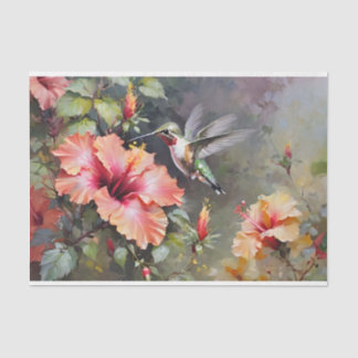 Hibiskus Blume und Hummingbird Decoupage Seidenpapier