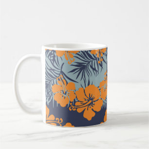 Hibiskus-Blume: Vintages Blumenmuster Kaffeetasse